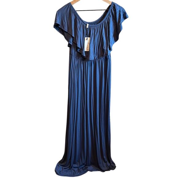NWT Mother Bee Maternity Off Shoulder Maxi Dress - Picture 1 of 6